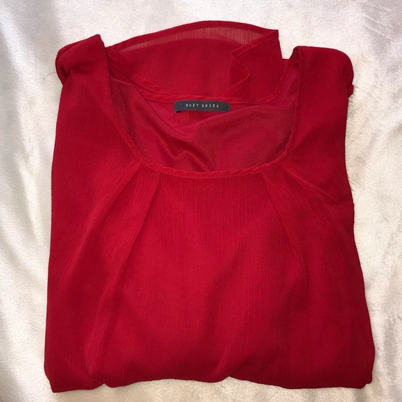 🍒3 for $12 - Suzy Shier Red Top - Picture 1 of 6